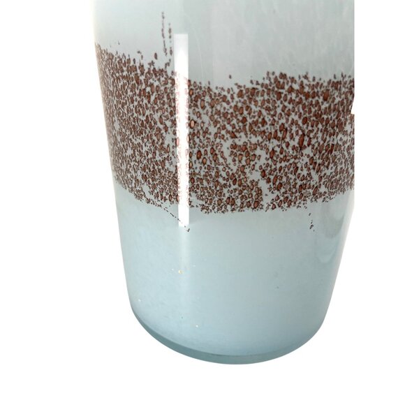 Handcrafted Blue & Copper Brown Art Glass Votive Candle Set: 10" and 4" Tall - Picture 9 of 16